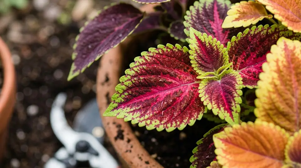 Guía de plantas de coleo: cuidados, tipos y paisajismo — leaf detail and care conditions